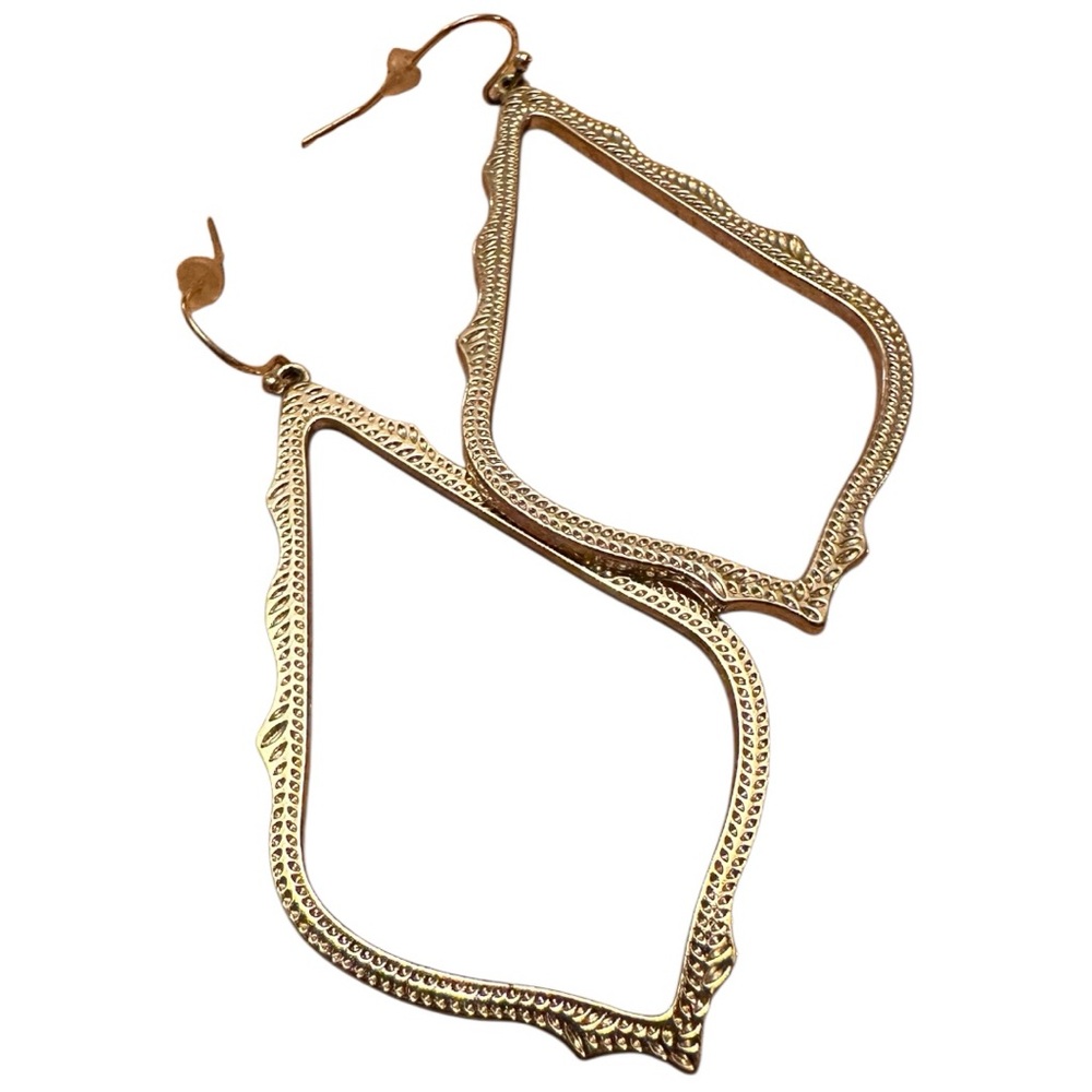 Elegant Gold Tone Dangle Earrings